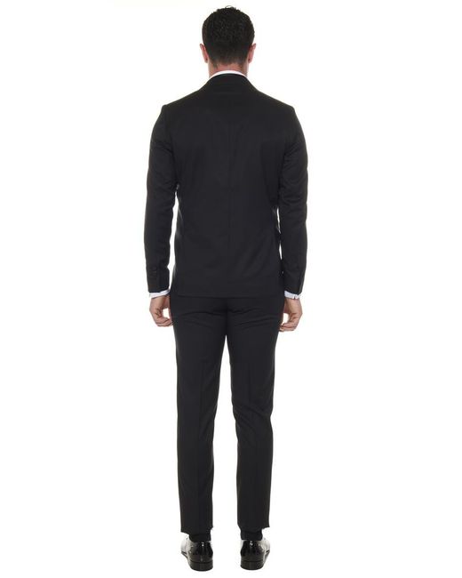 Franzese Collection Black Franzese Napoli James Bond 007 Model Suit for men