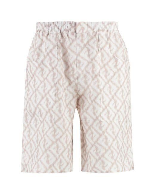 Fendi Blue Linen Bermuda-shorts for men