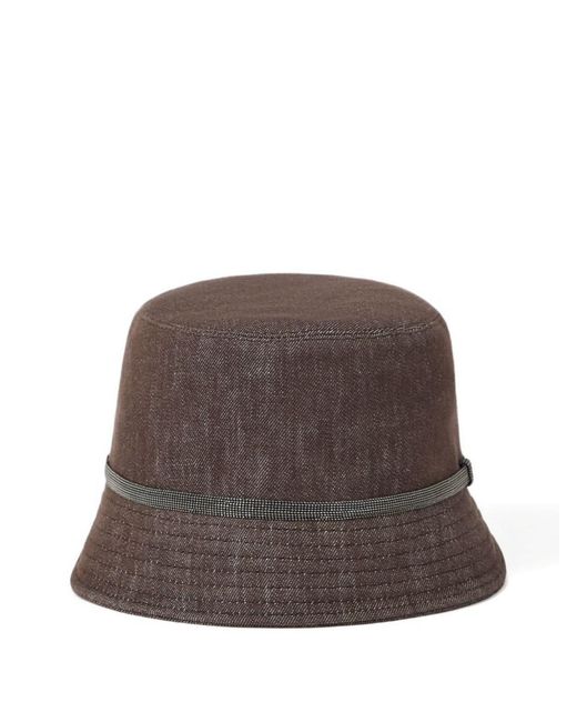 Brunello Cucinelli Brown Cotton Bucket Hat