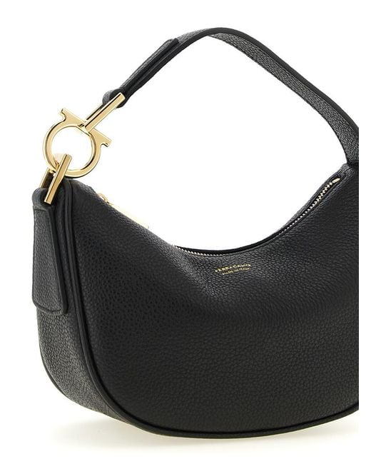 Ferragamo Black 'Gancini' Handbag