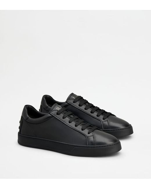 Tod's Black Sneakers In Leather