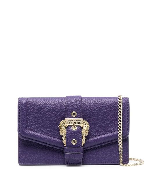 Versace Purple Couture1 Logo-buckle Clutch Bag