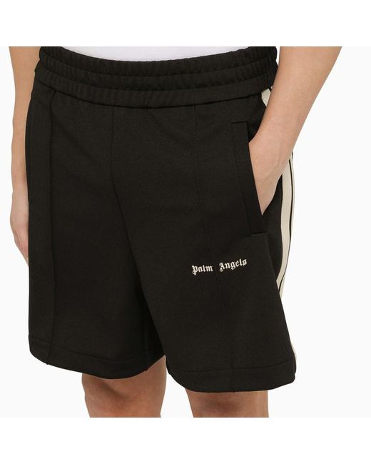 Palm Angels Black Cotton Bermuda Shorts With Logo for men