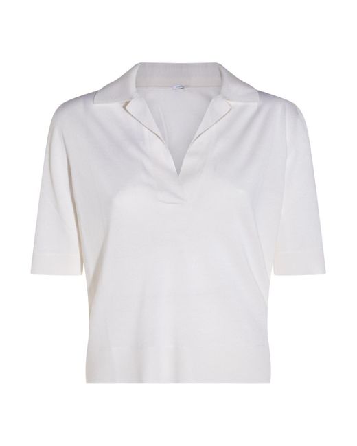 Malo White Wool Polo Shirt