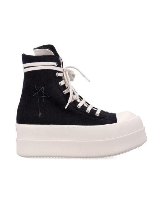 Rick Owens Double Bumper Sneaks In Black/milk