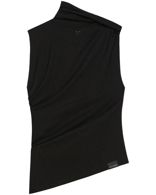 Courreges Black Draped Top