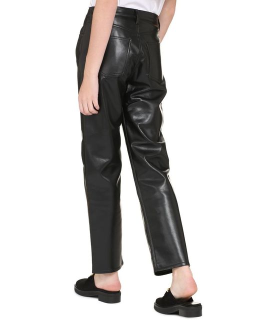 Agolde Black Leather Pants