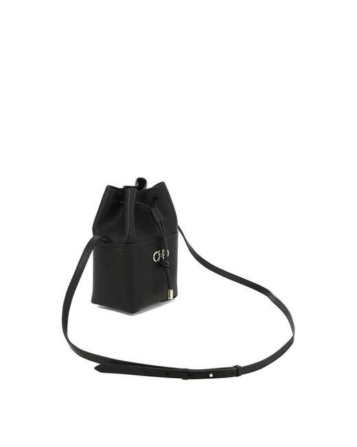 Ferragamo Black "Mini Gancini" Crossbody Bag