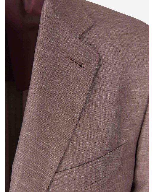 Canali Brown Straight Wool Suit for men