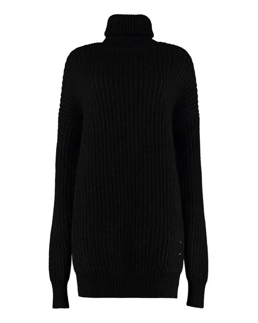 Maison Margiela Black Ribbed Oversize Sweater