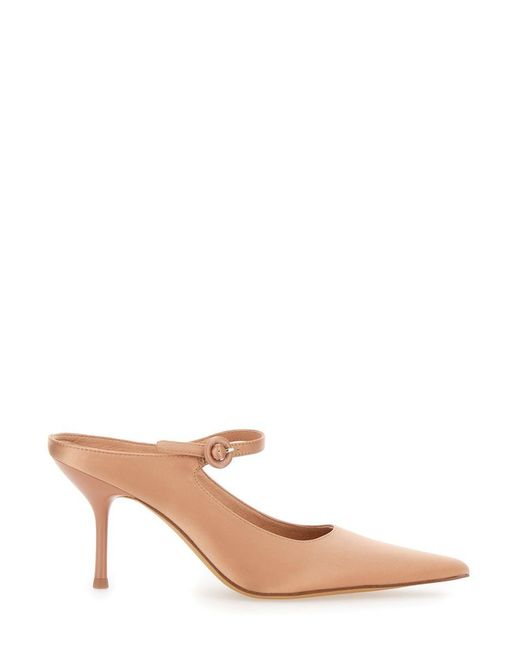 Jeffrey Campbell Natural 'Tiyera' Mules With High Stiletto Heel And Buckle Closure