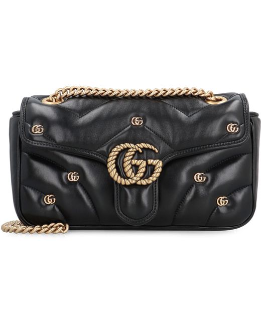 Gucci Gray Gg Marmont Leather Crossbody Bag