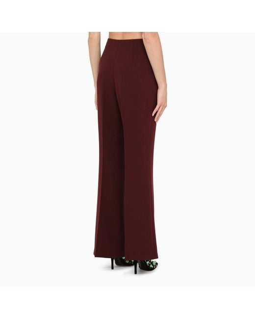 Roland Mouret Red Brown Palazzo Trousers