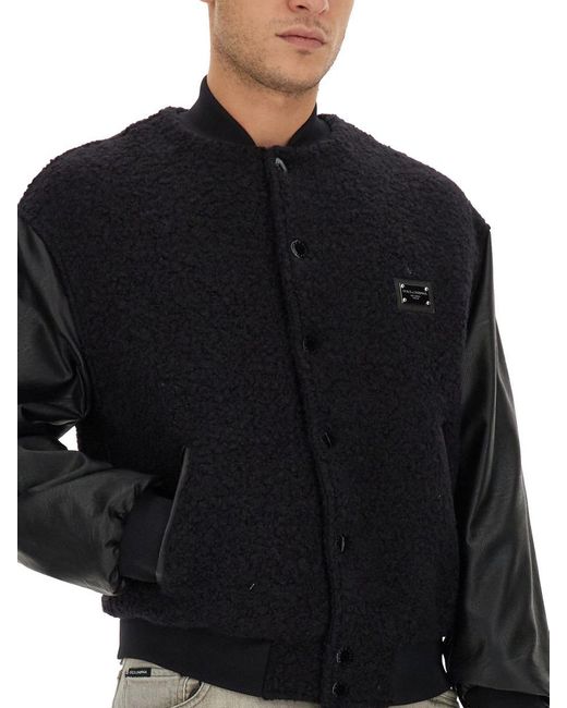 Dolce & Gabbana Black Bouclé Wool Jacket for men