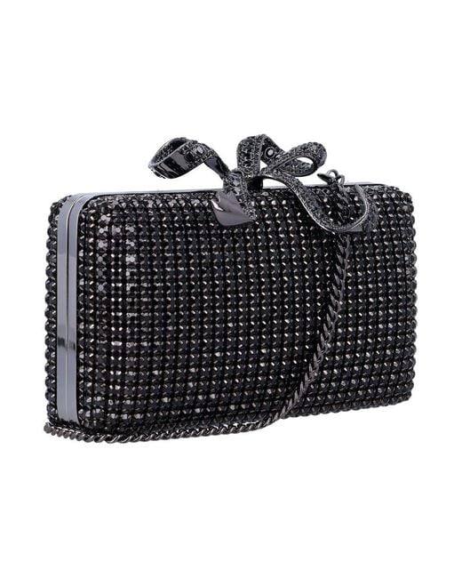 Self-Portrait Black Crystal Box Clutch