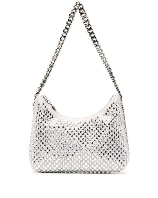 Stella McCartney White Falabella Crystal-embellished Clutch Bag