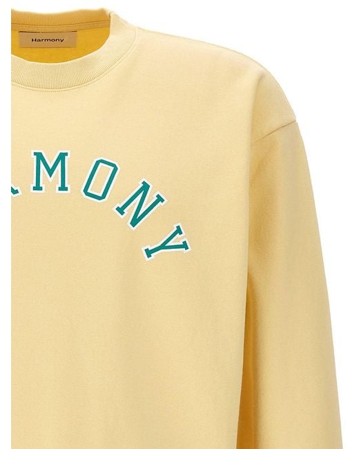 Harmony Yellow 'sael Varsity' Sweatshirt for men