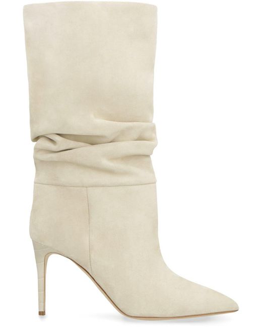 Paris Texas Natural Slouchy Suede Knee High Boots