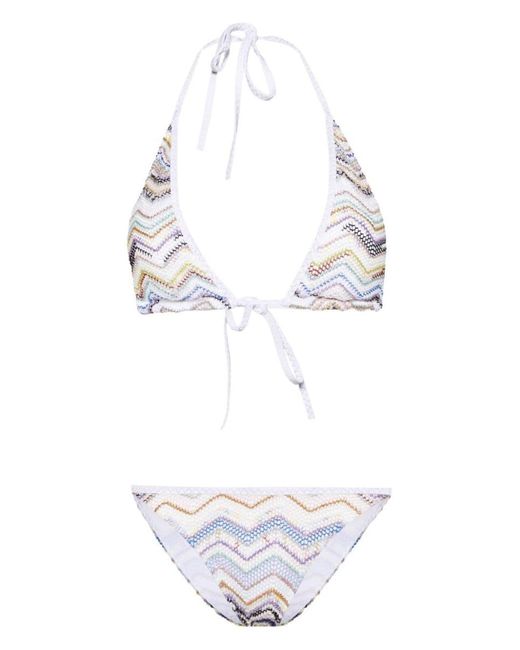 Missoni White Triangle Bikini Set