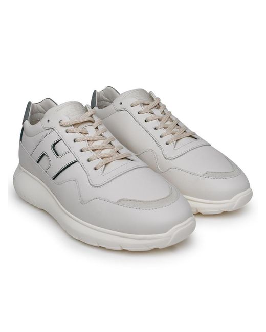 Hogan Interactive 3 White Leather Sneakers in Gray for Men | Lyst