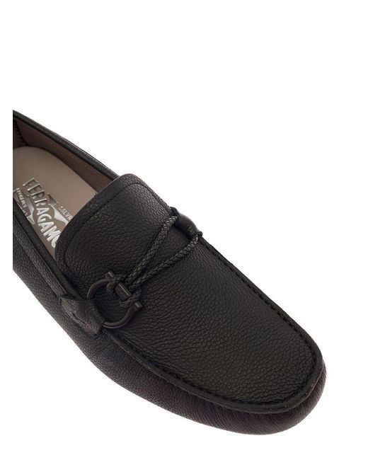 Ferragamo Ferragamo Front 4 Leather Loafer in Black for Men | Lyst