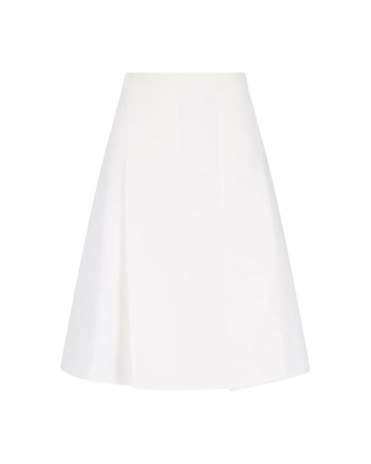 Marni White Wide Midi Skirt