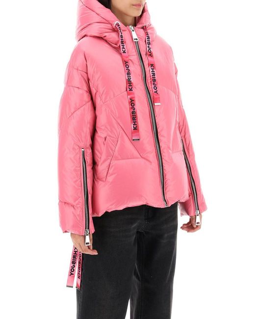 Khrisjoy Pink Khris Iconic Shiny Puffer Jacket