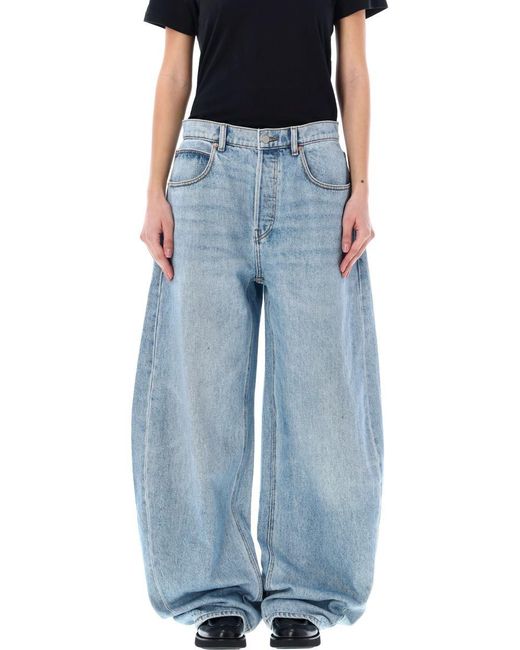 Alexander Wang Blue Oversized Rounded Low Rise Jeans