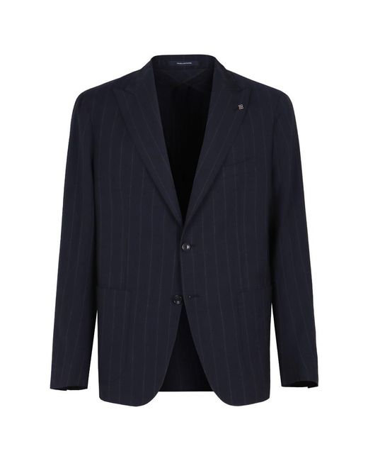 Tagliatore Blue Single-Breasted Virgin Wool Jacket for men