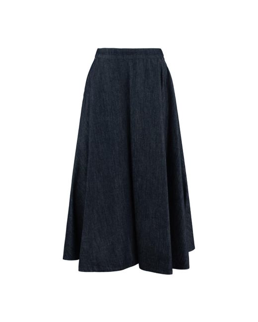 Max Mara Blue Denim Flared Skirt