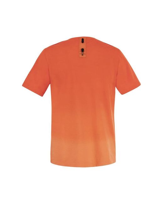 Premiata Orange Cotton T-shirt With Logo for men
