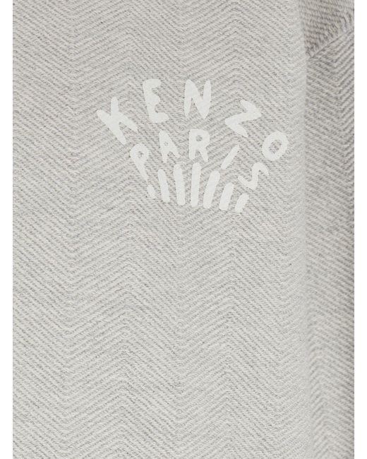 KENZO Gray 'Dragonfly' Sweatshirt With Logo Lettering On The Front And Maxi Logo On The Rear for men