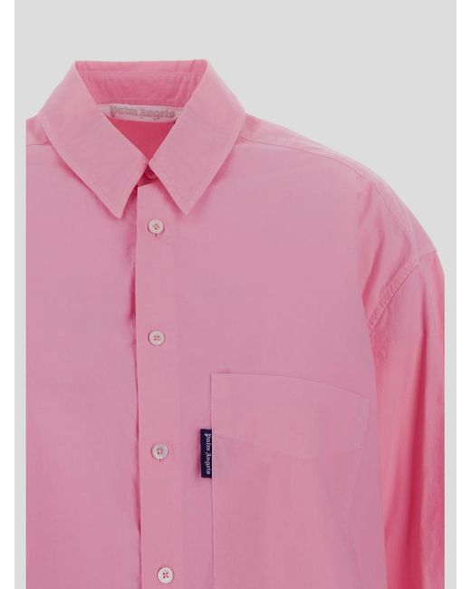 Palm Angels Pink 'overlogo' Shirt Dress
