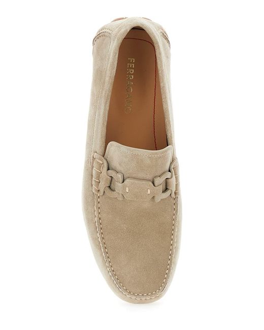 Ferragamo Multicolor Byaite Textured Calfskin Shoes With Refined Silhouette for men