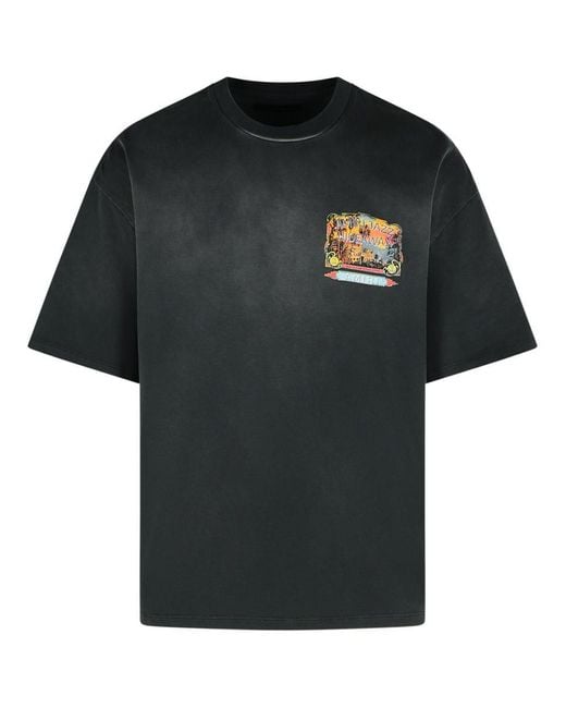 Amiri Black Printed T-Shirt for men