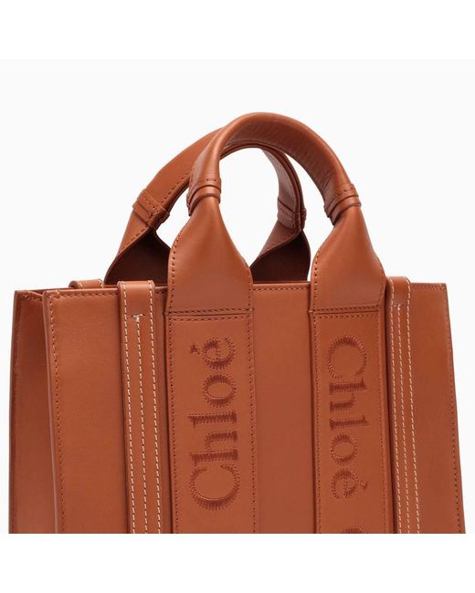Chloé Brown Small Woody Caramel Shopping Bag