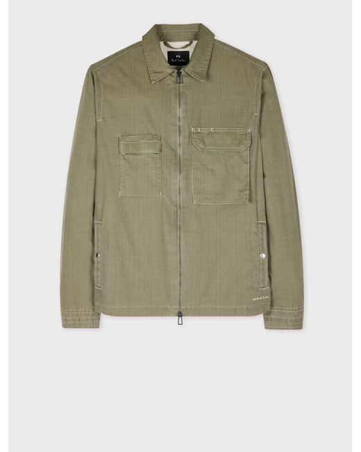 Paul Smith Green Zipped Front Overshirt for men