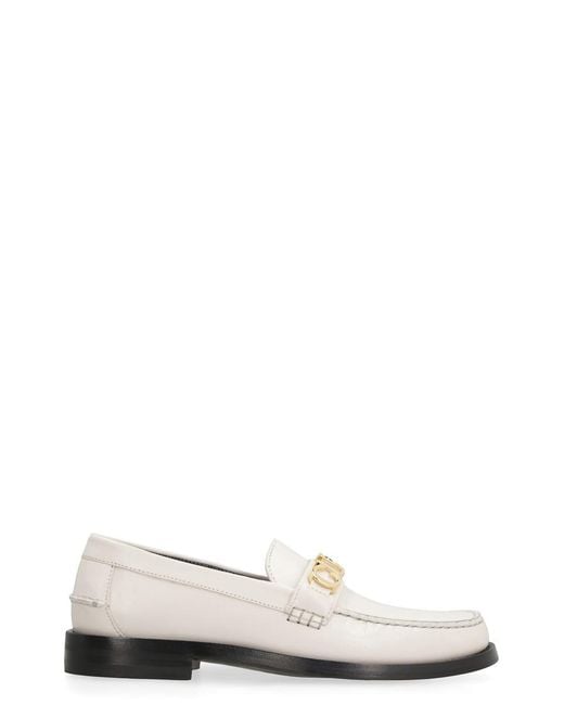 Gucci White Logo Leather Loafer