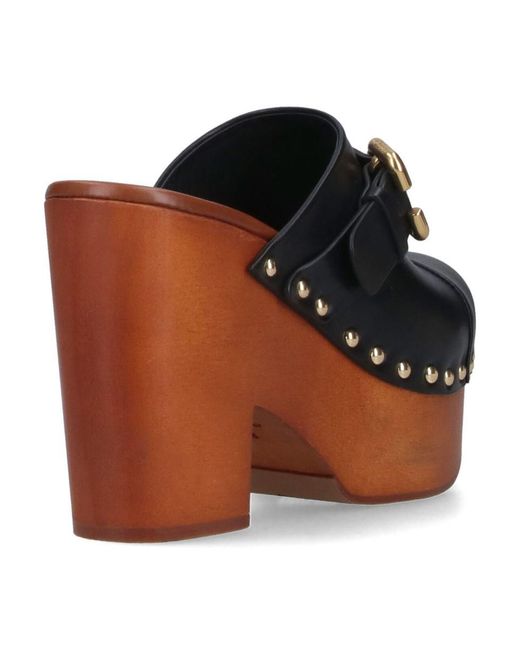 Chloé Brown Jeannette Clog Pumps