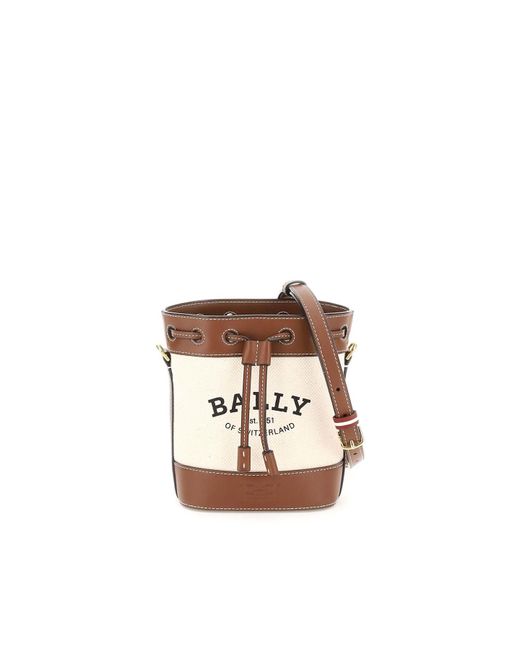 Bally Canvas And Leather Cleoh Xs Bucket Bag in White Lyst Australia