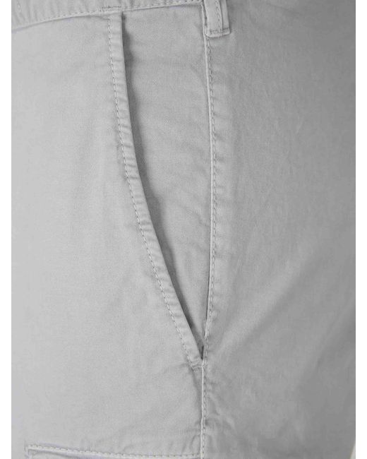 Stone Island Gray Stretch Cargo Pants for men