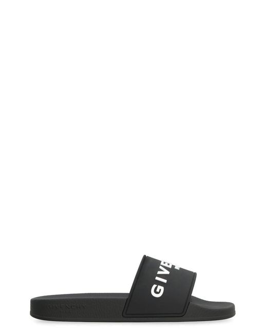 Givenchy Black Logo Detail Rubber Slides