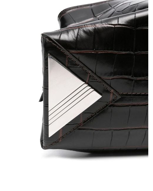 The Attico Black La Passeggiata Small Leather Shoulder Bag