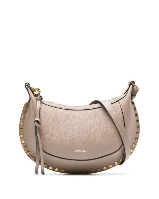 Isabel Marant Natural Oskan Moon Leather Crossbody Bag