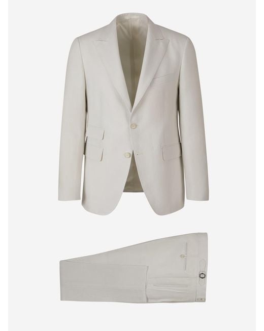 SCABAL® Gray Plain Linen Suit for men