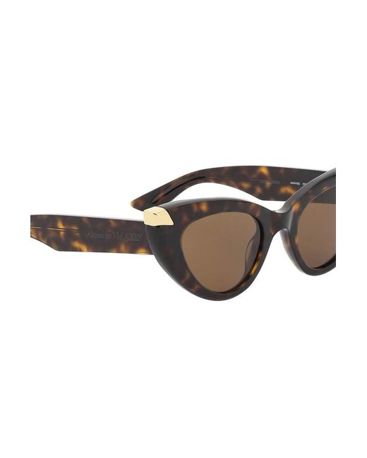Alexander McQueen Brown Punk Rivet Cat-Eye Sunglasses For