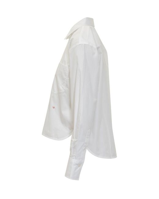 Victoria Beckham White Cropped Shirt