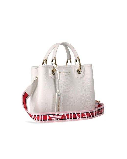 Emporio Armani Myea Small White Shopping Bag
