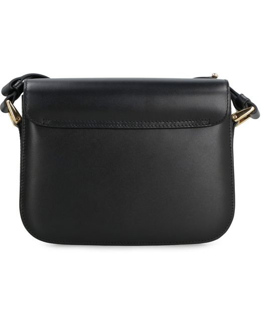 A.P.C. Black Smooth Leather Crossbody Bag For