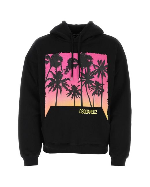 DSquared² Black Sunrise Print Sweatshirt for men